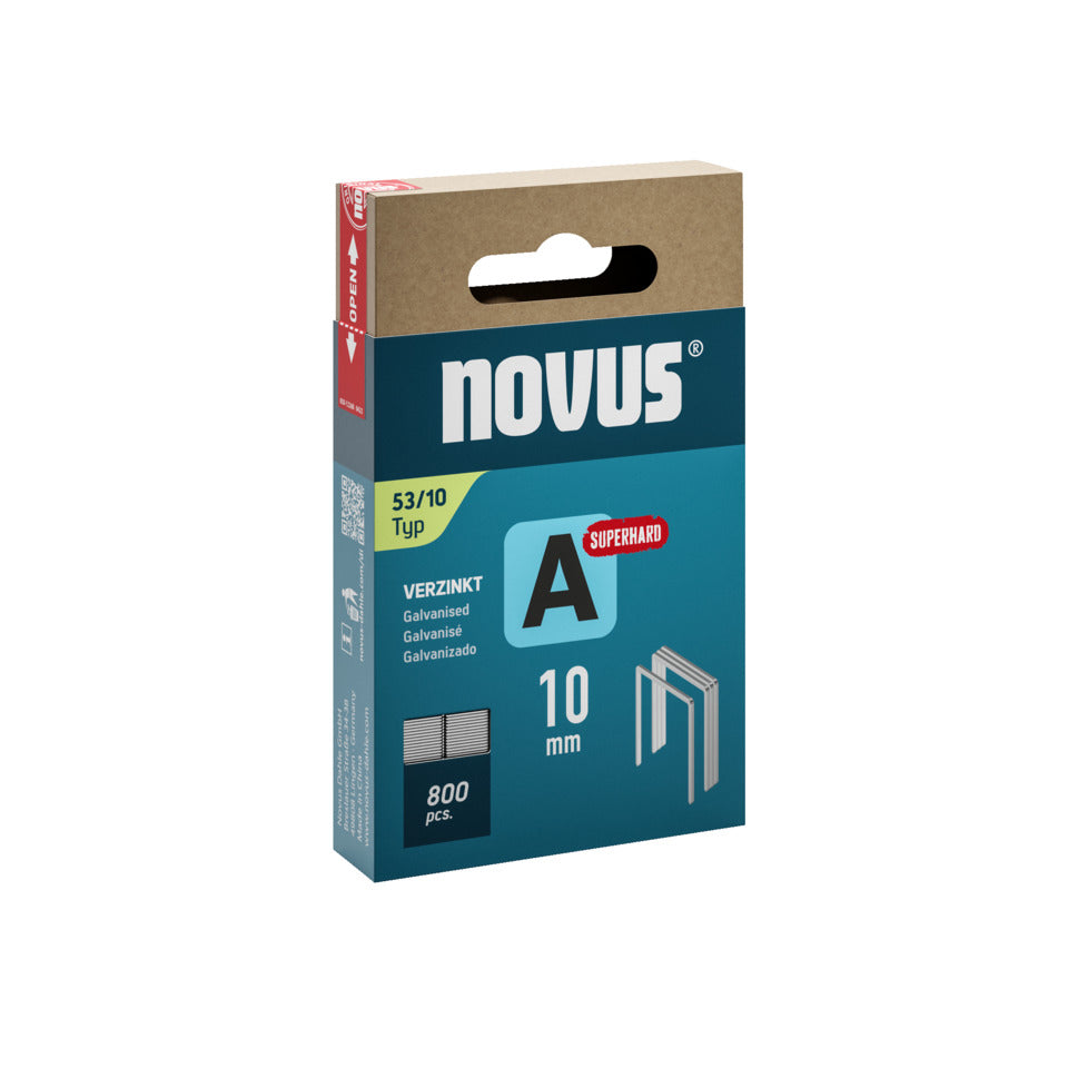 Heftklammer 53/10, verzinkt, 800 Stück, silber NOVUS 042-0778 NOVUS 042-0778 verzinkt