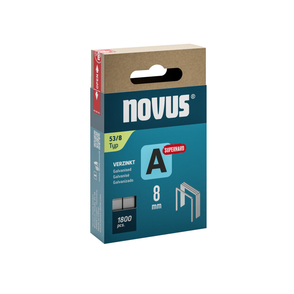Heftklammer 53/8, verzinkt, 1800 Stück, silber NOVUS 042-0775 NOVUS 042-0775 verzinkt