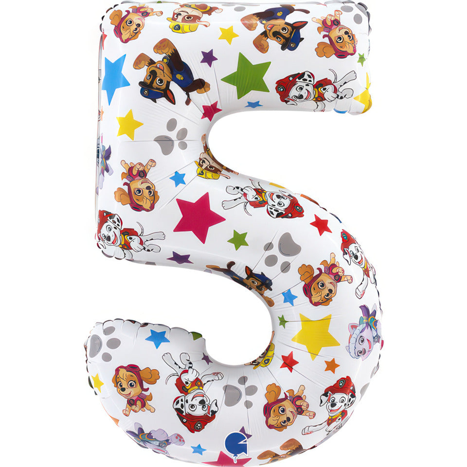 Folienballon Paw Patrol Zahl 5, 66cm GRABO FL225-P GRABO FL225-P 66cm