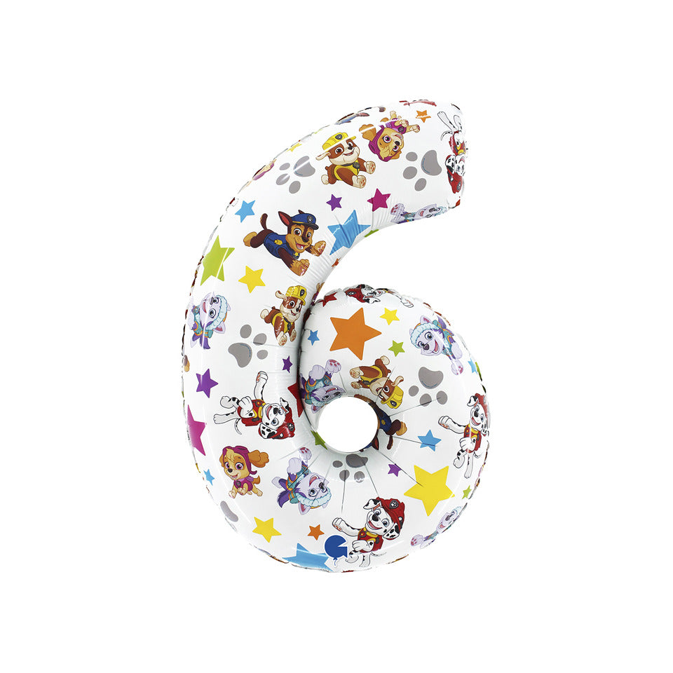 Folienballon Paw Patrol Zahl 6, 66cm GRABO FL226-P GRABO FL226-P 66cm