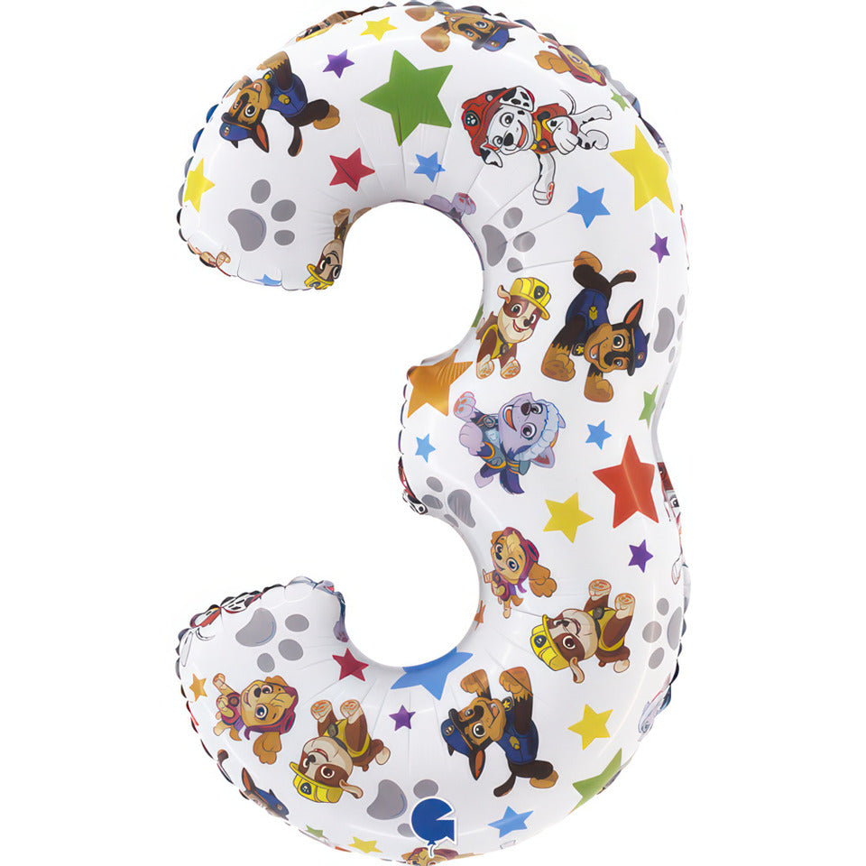 Folienballon Paw Patrol Zahl 3, 66cm GRABO FL223-P GRABO FL223-P 66cm
