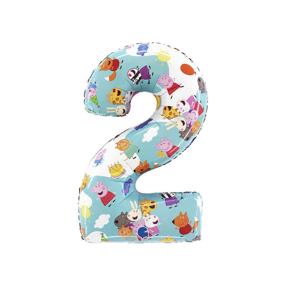 Folienballon Peppa Pig Zahl 2, 66cm GRABO FL252-P GRABO FL252-P 66cm