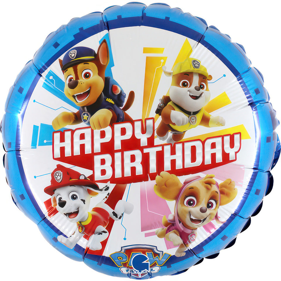 Folienballon Paw Patrol Happy Birthday, Ø46cm GRABO FL18046-P GRABO FL18046-P  46cm