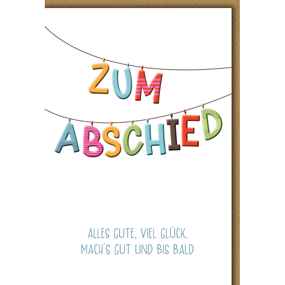 Abschiedskarte, 11,5 x 17 cm  78027 78027   Schrift