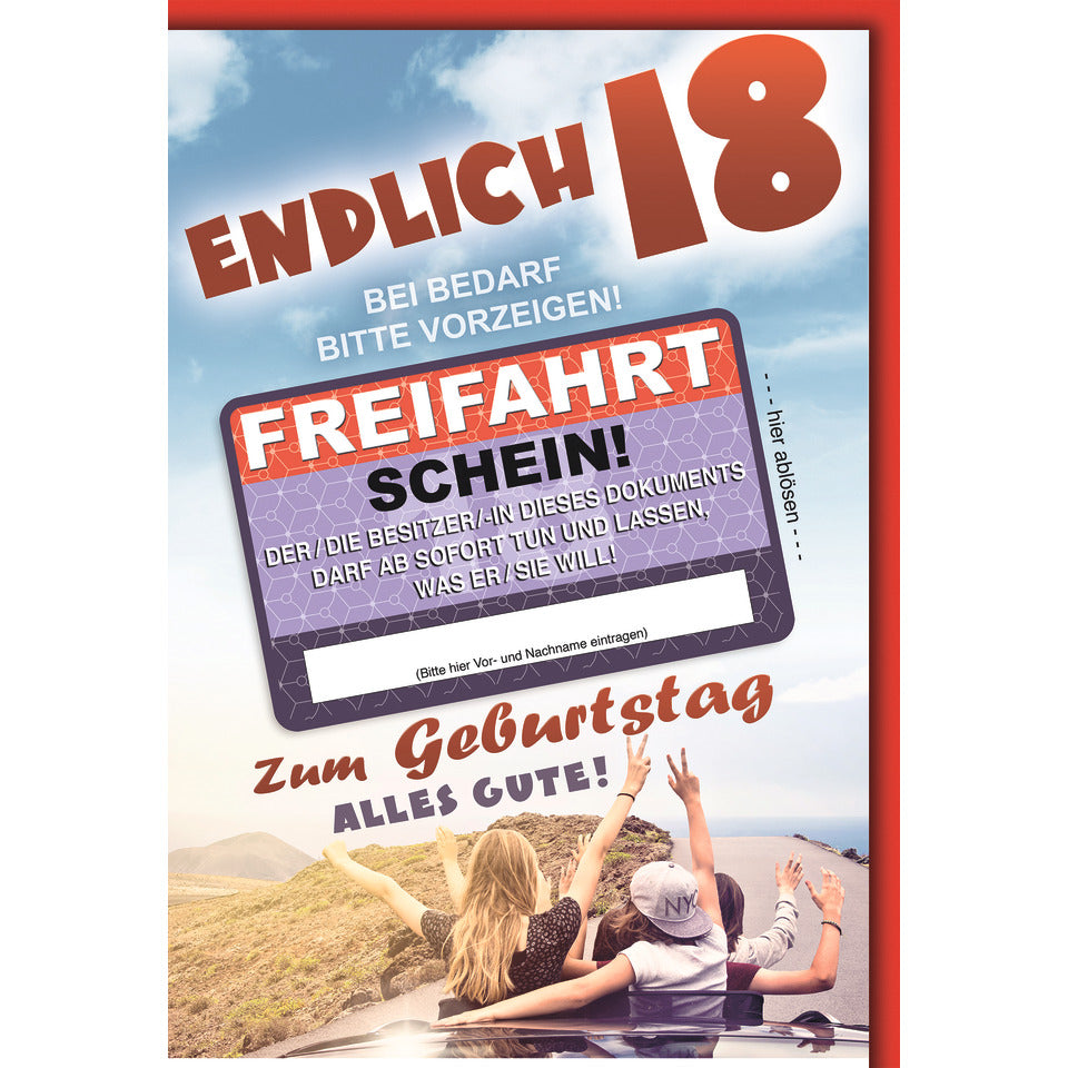 Geburtstagskarte Zahl 18, 11,5 x 17 cm  5559037 5559037   Bild
