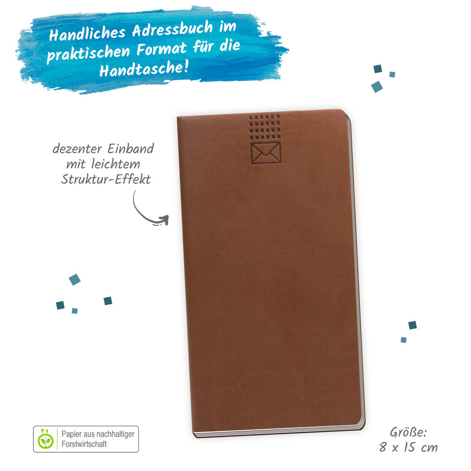 Adressbuch Soft Slim, 8 x 15 cm, braun TRÖTSCH 20122N TRÖTSCH 20122N 8x15cm