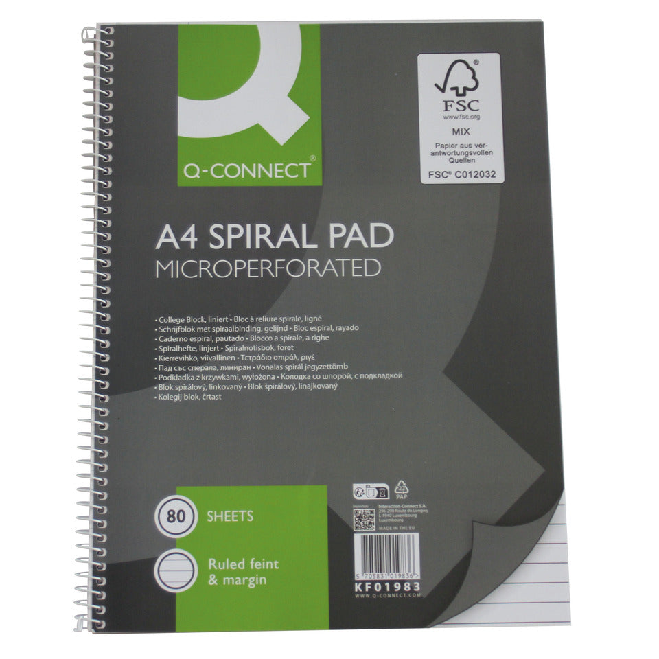 Collegeblock, A4, 80 Blatt, liniert Q-CONNECT KF01983