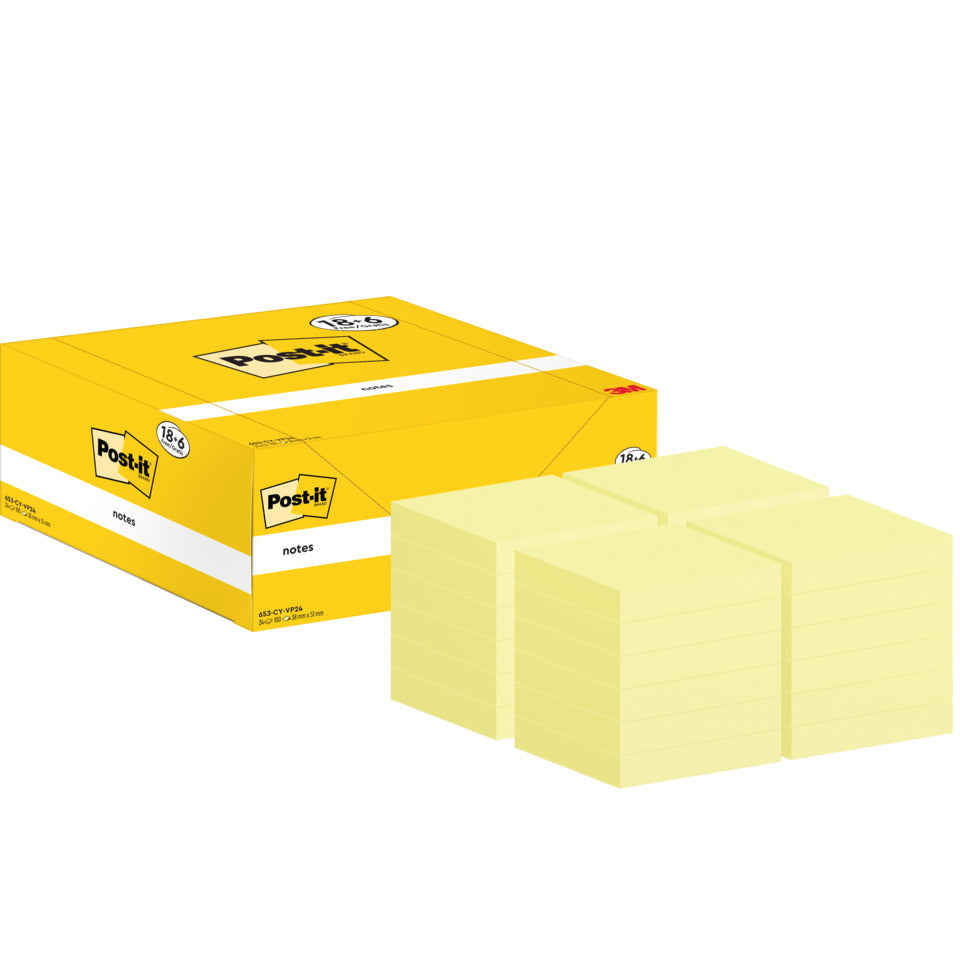 Haftnotizblock Notes Promotion, 38x51 mm, gelb, 24x100 Blatt POST-IT 653-CY-VP24 POST-IT 653-CY-VP24 38x51mm