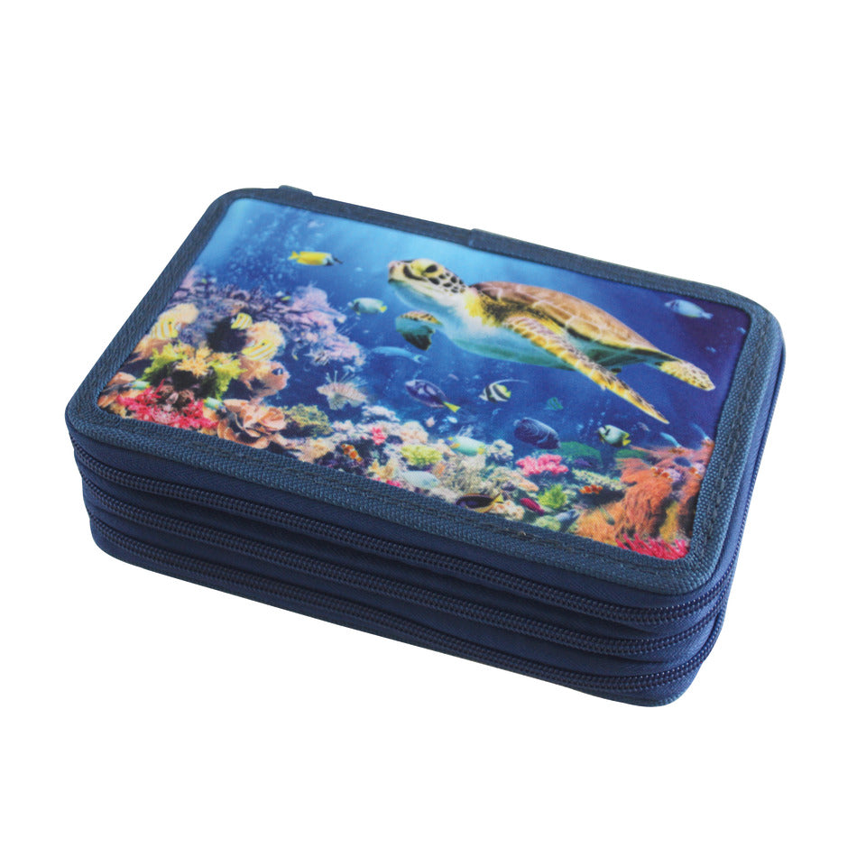 Schüleretui Schildkröte, 3-Stock, gefüllt DONAU 6776100-22 DONAU 6776100-22 gefüllt 3-Stock