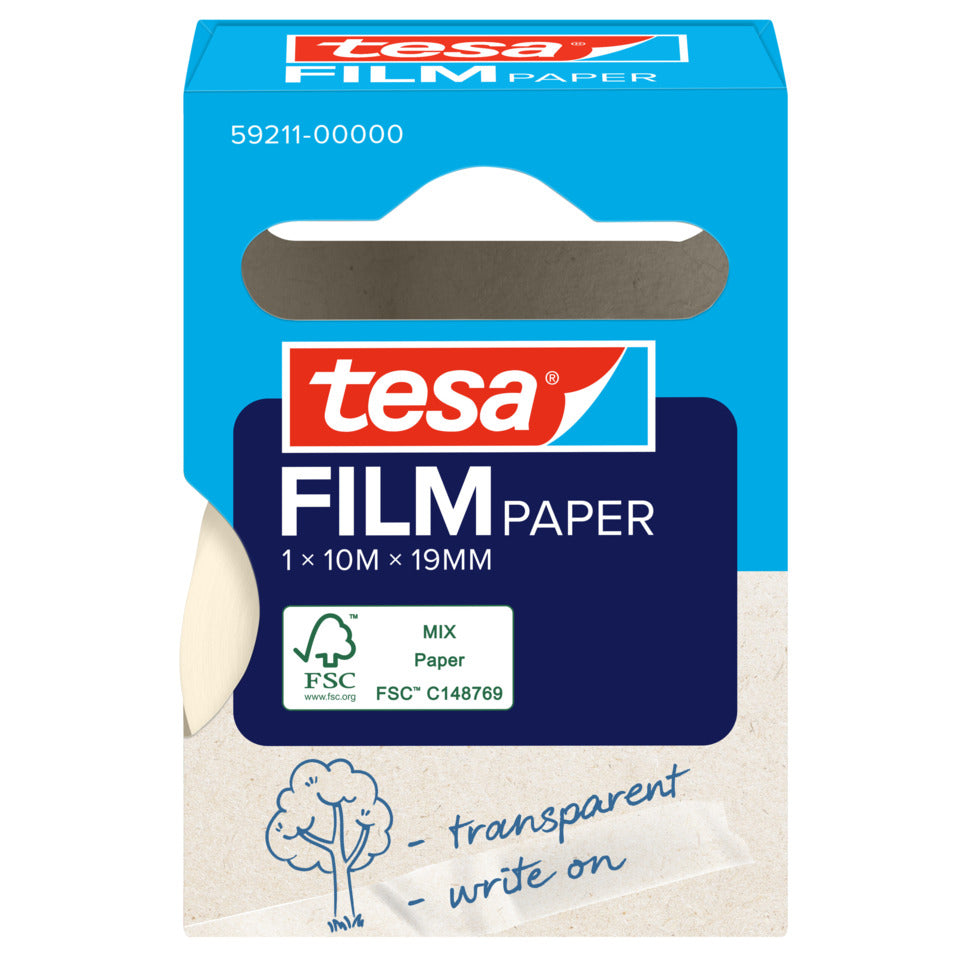 Klebeband tesafilm® Paper, Papier, 10m x 19mm, transparent TESA 59211-00000-00 TESA 59211-00000-00 19mm x10m