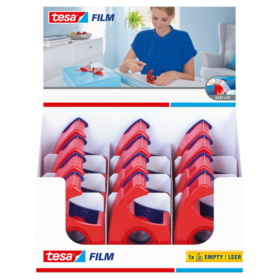 Handabroller EasyCut, 10mx19mm, rot/blau TESA 57443-00001-01 TESA 57443-00001-00 leer Easy Cut