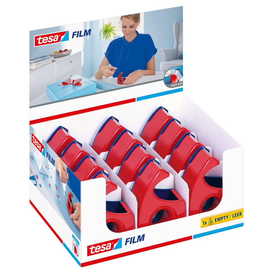 Handabroller EasyCut, 10mx19mm, rot/blau TESA 57443-00001-01 TESA 57443-00001-00 leer Easy Cut