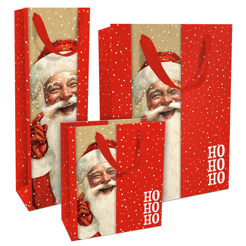 Weihnachts-Geschenktragetasche Happy Santa, sortiert  1600-24099/PBS 1600-24099/PBS 12ST sortiert