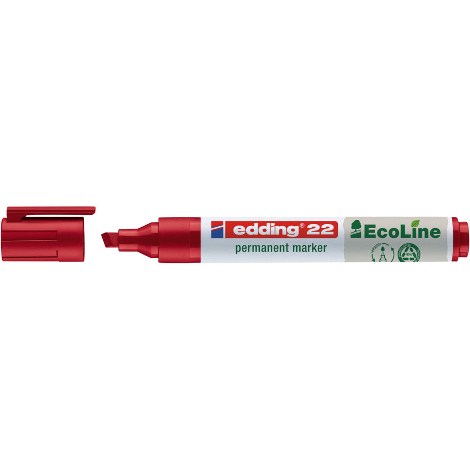 Permanentmarker 22 EcoLine, Keilspitze, nachfüllbar, 1-5mm, rot EDDING 4-22002 EDDING 22002 Keilspitze nachfüllbar