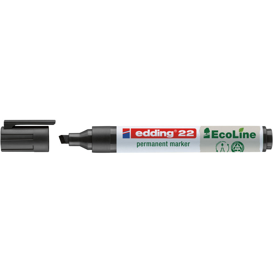 Permanentmarker 22 EcoLine, Keilspitze, nachfüllbar, 1-5mm, schwarz EDDING 4-22001 EDDING 22001 Keilspitze nachfüllbar