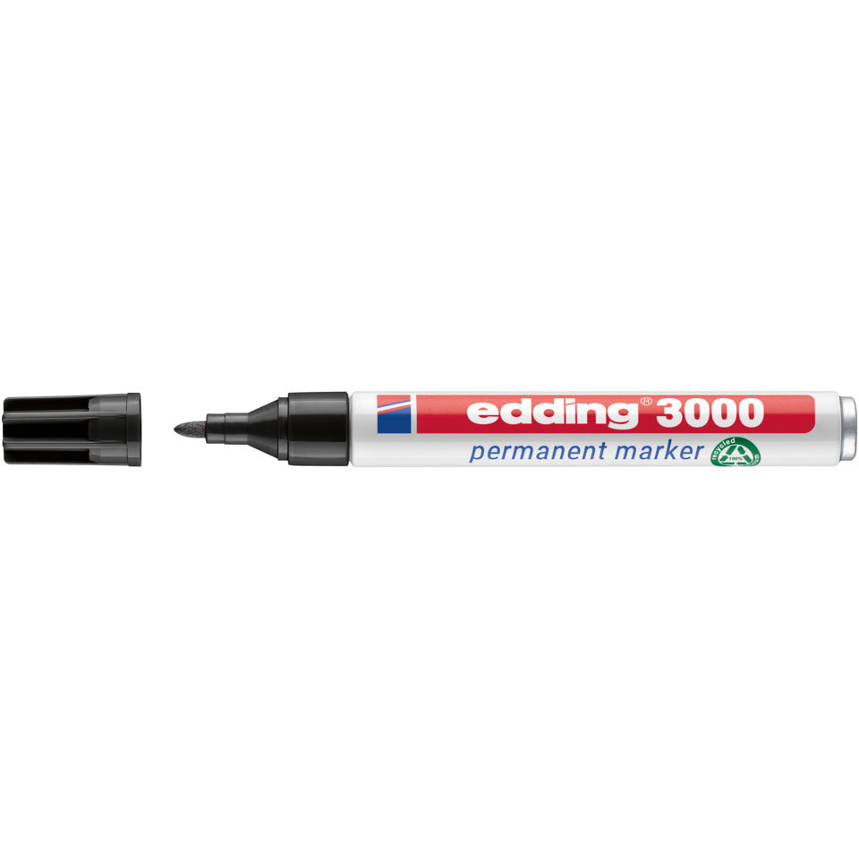 Permanentmarker 3000, Rundspitze, nachfüllbar, 1,5-3mm, schwarz EDDING 4-3000001 EDDING 3000-001 Rundspitze nachfüllbar