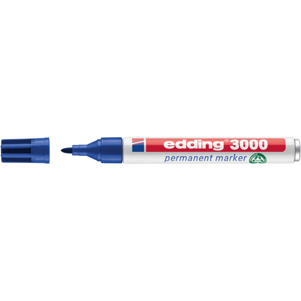 Permanentmarker 3000, Rundspitze, nachfüllbar, 1,5-3mm, blau EDDING 4-3000003 EDDING 3000-003 Rundspitze nachfüllbar