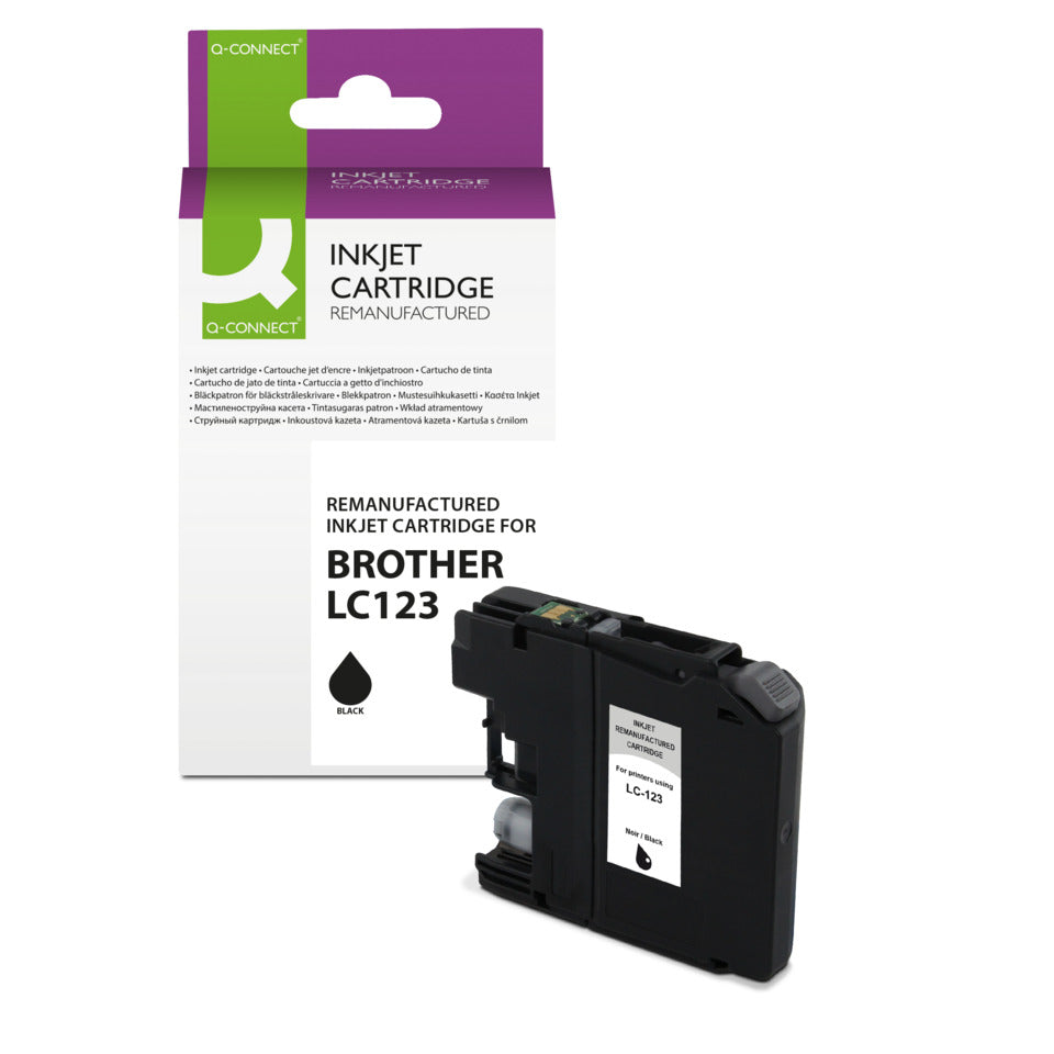Inkjetpatrone ersetzt Brother LC123 BK, schwarz Q-CONNECT KF14249