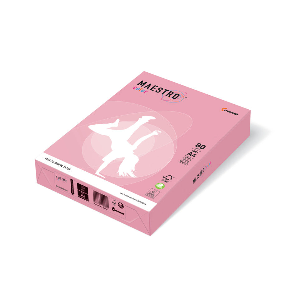 Kopierpapier Color Pastell, A4, 80g/m², 500 Blatt, rosa MAESTRO COLOR 9417-PI25A80S