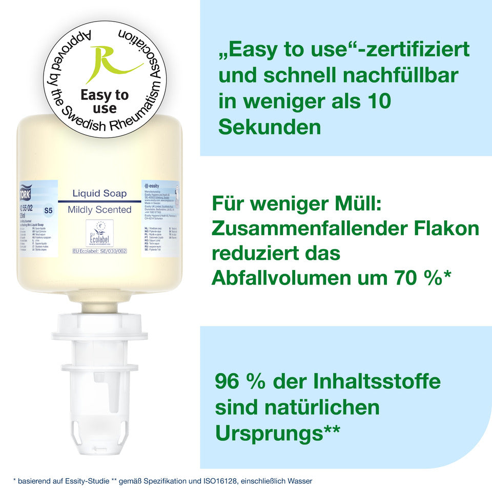 Flüssigseife mild duftend System S5, 525ml TORK 425502 TORK 425502 525ml  System S5