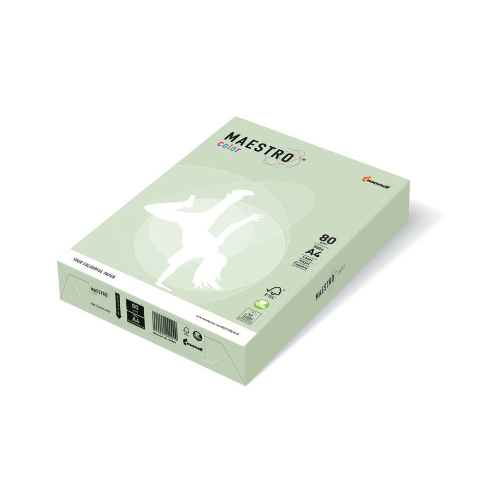 Kopierpapier Color Pastell, A4, 80g/m², 500 Blatt, grün MAESTRO COLOR 9417-GN27A80S