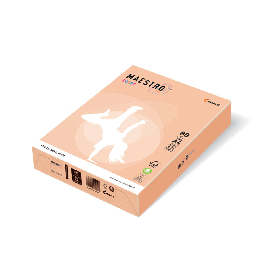 Kopierpapier Color Pastell, A4, 80g/m², 500 Blatt, lachs MAESTRO COLOR 9417-SA24A80S