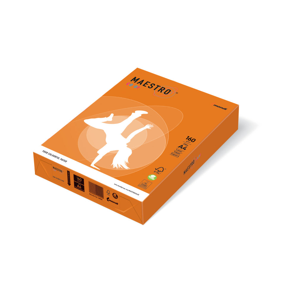 Kopierpapier Color Intensiv, A4, 160g/m², 250 Blatt, orange MAESTRO COLOR 9417-OR43A16S