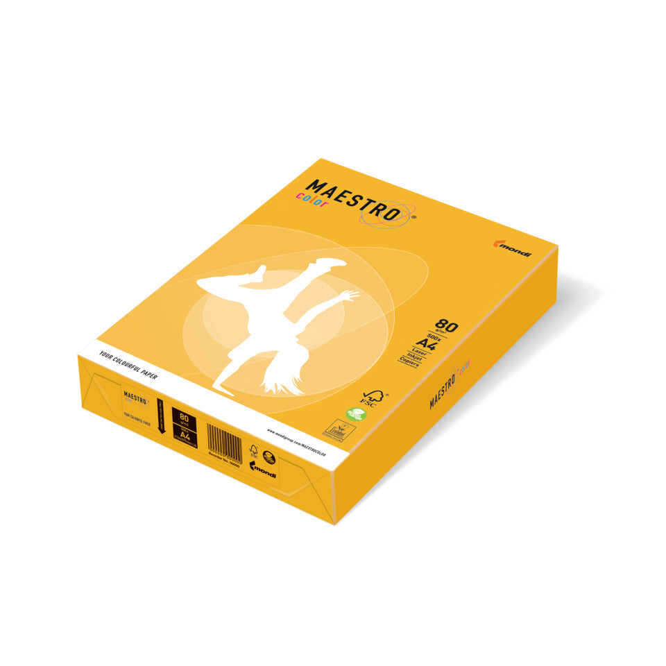 Kopierpapier Color Intensiv, A4, 80g/m², 500 Blatt, sonnengelb MAESTRO COLOR 9417-SY40A80S
