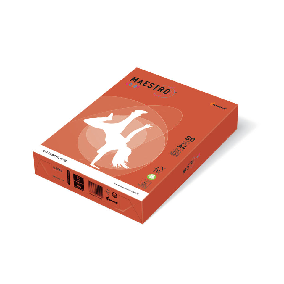 Kopierpapier Color Intensiv, A4, 80g/m², 500 Blatt, ziegelrot MAESTRO COLOR 9417-ZR09A80S