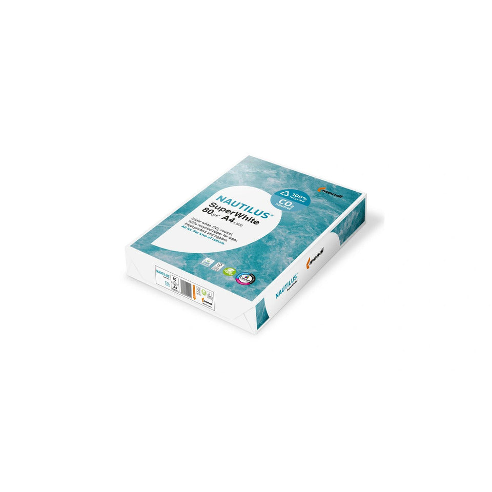 Kopierpapier NAUTILUS® SuperWhite, A4, 80g/m², 500 Blatt, weiß NAUTILUS 801127A80S
