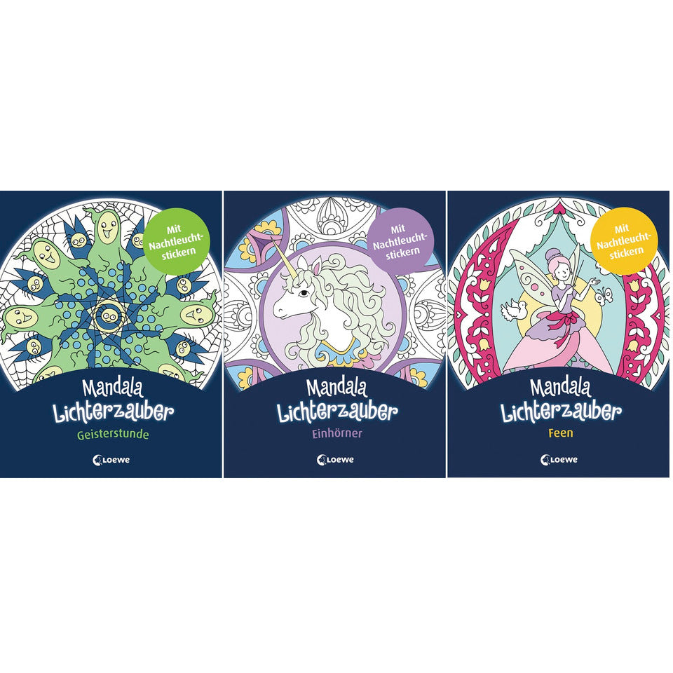 Malbuch Mandala-Lichterzauber, 3 Titel, 28 Exemplare, sortiert LOEWE 9523-7 LOEWE 9523-7 28Ex.  3Titel