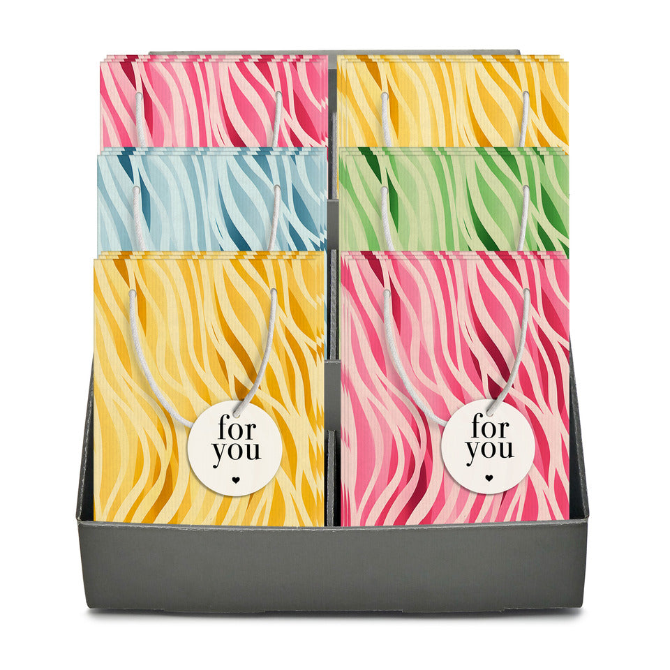 Display Geschenktragetasche Soft Waves, 18 x 12 x 6 cm, sortiert BRAUN+COMPANY 4001-0199 BRAUN+CO 4001-0199 18x12x6cm im Display
