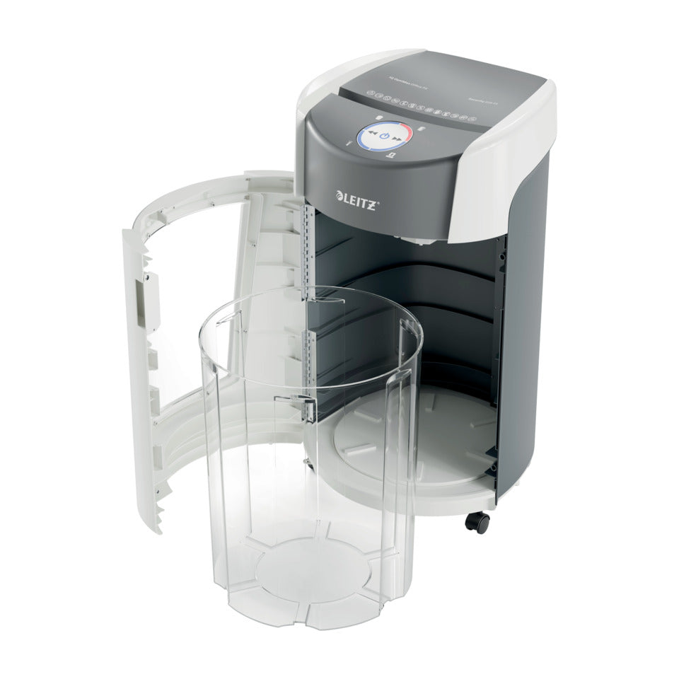 Aktenvernichter IQ OptiMax Office P5, weiß LEITZ 8360-00-00 LEITZ 8360-00-00 Mikro-Partikel