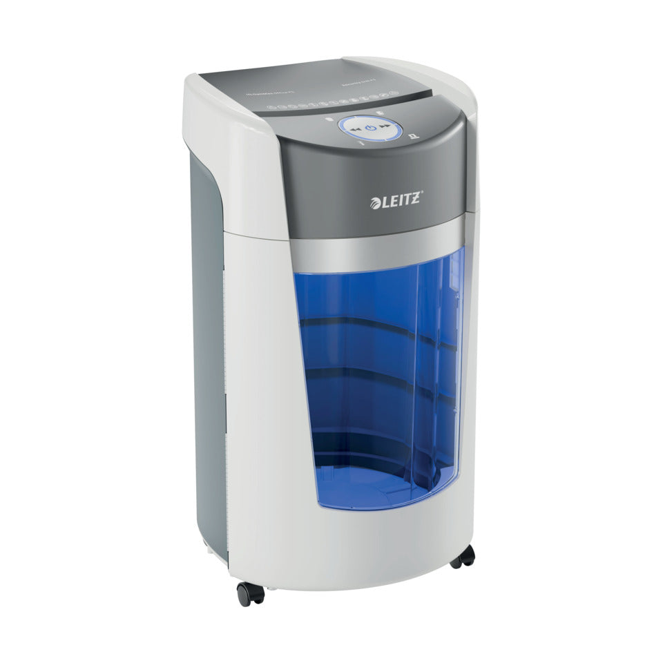 Aktenvernichter IQ OptiMax Office P5, weiß LEITZ 8360-00-00 LEITZ 8360-00-00 Mikro-Partikel