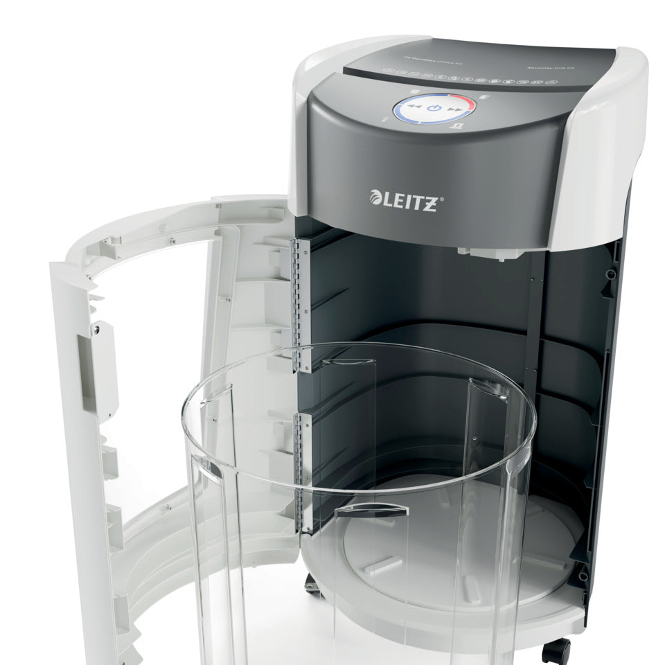 Aktenvernichter IQ OptiMax Office P5, weiß LEITZ 8360-00-00 LEITZ 8360-00-00 Mikro-Partikel