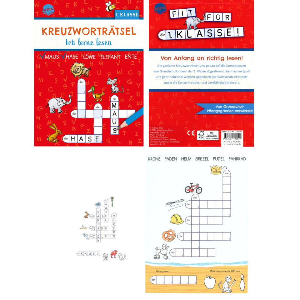 Übungsblock Lernen mit Kreuzworträtseln, 4 Titel ARENA 17524-9 ARENA 17524-9  6Titel