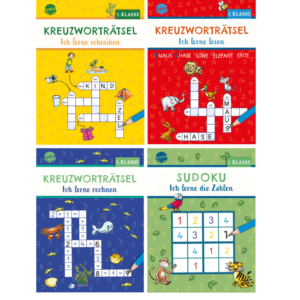 Übungsblock Lernen mit Kreuzworträtseln, 4 Titel ARENA 17524-9 ARENA 17524-9  6Titel