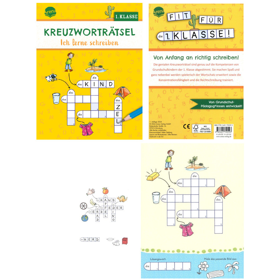 Übungsblock Lernen mit Kreuzworträtseln, 4 Titel ARENA 17524-9 ARENA 17524-9  6Titel