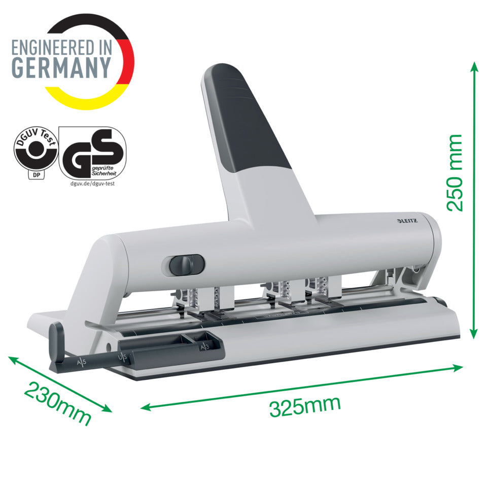 Mehrfachlocher Akto®, 30 Blatt, Anschlagschiene, Aluminium, silber LEITZ 5114-00-84