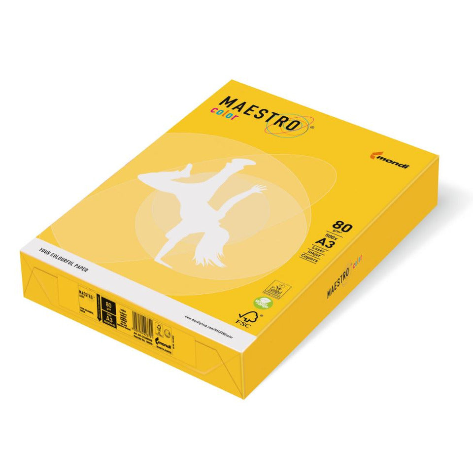 Kopierpapier Color Intensiv, A3, 80g/m², 500 Blatt, intensivgelb MAESTRO COLOR 9417-IG50B80B MAESTRO COLOR 9417-IG50B80B 500Bl