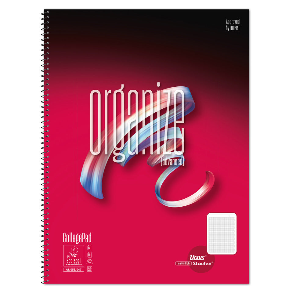 Collegeblock Advanced, A4, 70g/m², 80 Blatt, Lineatur Organize, weiß URSUS STYLE 608546000 URSUS Style 608546000 Organize Kopfzeile