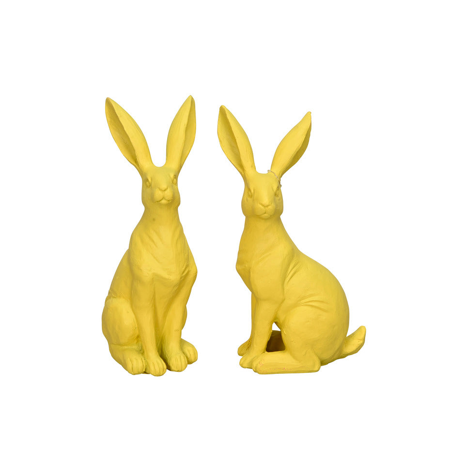 Osterhase pastell, H 19cm, Polyresin, gelb sortiert  661238018202 661238018202 H 19cm