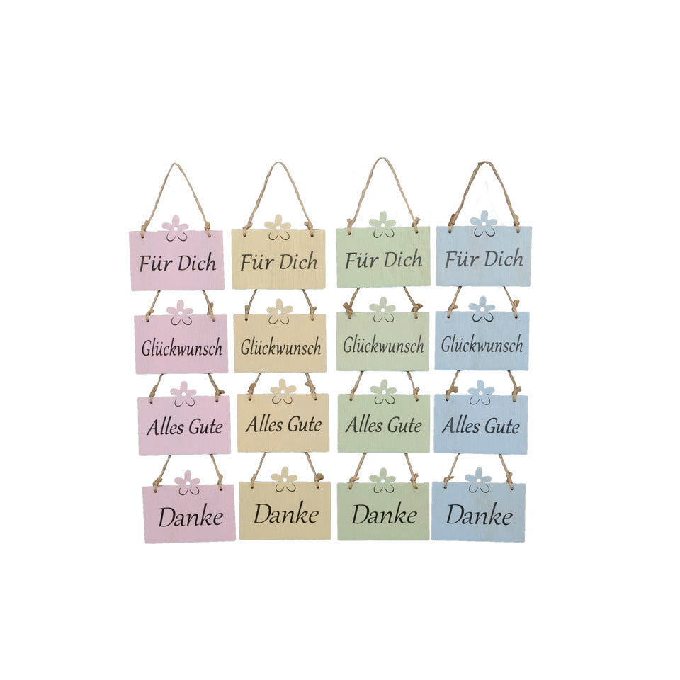 Dekoschild Pastell, 10 x 8 cm, Holz, sortiert  643565000358 643565000358 10x8cm