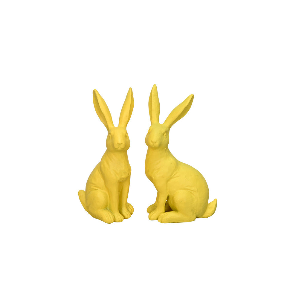 Osterhase pastell, H 14cm, Polyresin, gelb sortiert  661238014202 661238014202 H 14cm