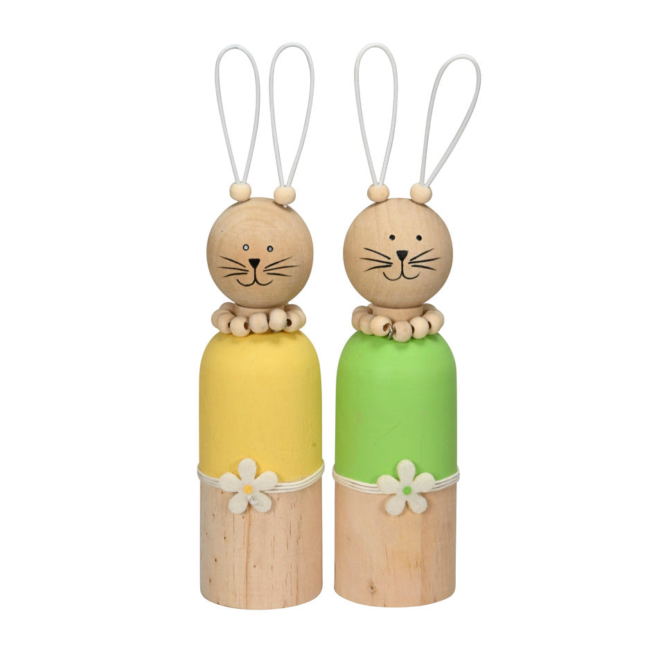 Osterhase, 5 x 22,5 cm, Holz, gelb/grün sortiert  660897022355 660897022355 5x22,5cm