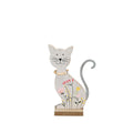 Dekokatze Blumenwiese, 11,5 x 4 x 19 cm, Holz, bunt  660907019998 660907019998 11,5x4x19cm