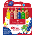 Farbstiftetui mit Spitzer, 6 Stück, sortiert   Grippy FABER CASTELL 110635 FABER-CASTELL 110635 mit Spitzer