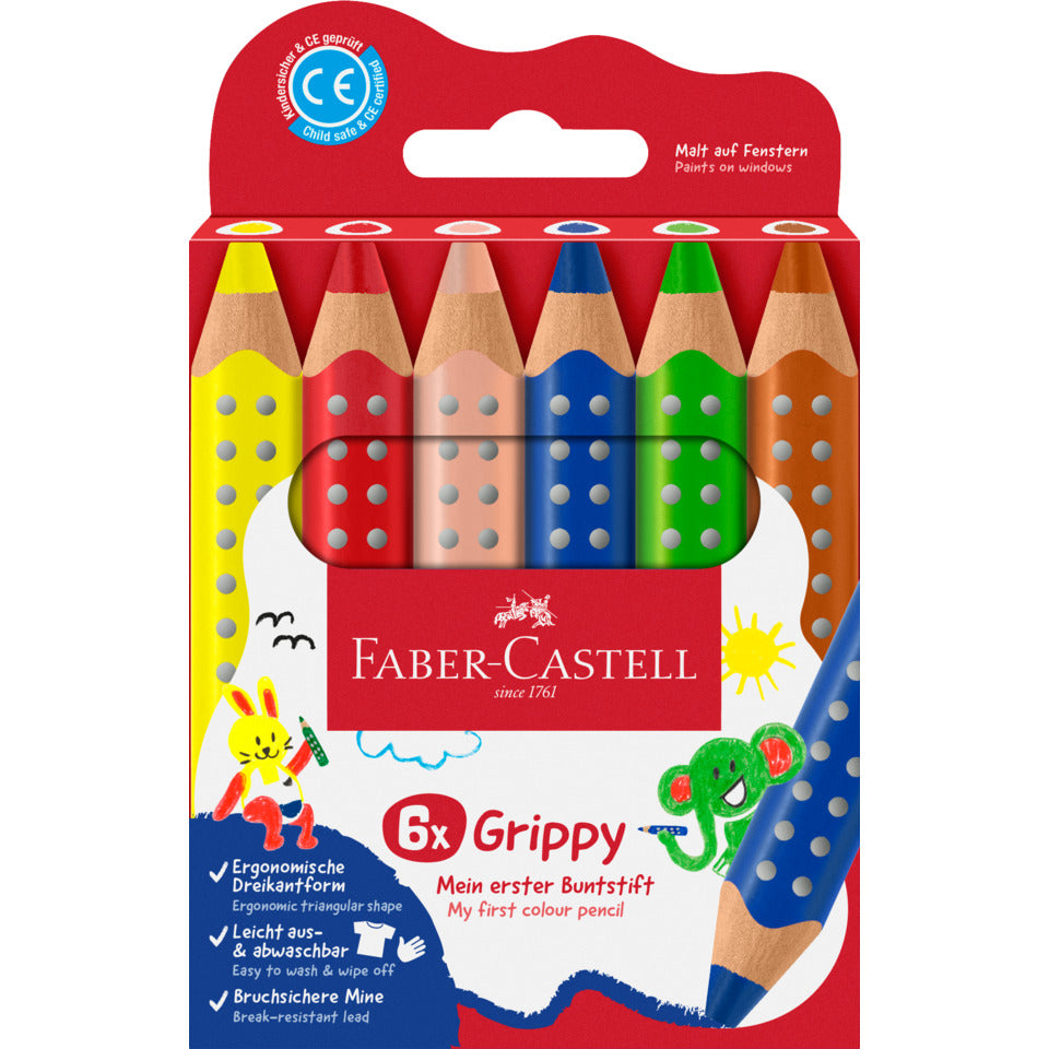 Farbstiftetui Grippy, 6 Stück, sortiert FABER CASTELL 110630 FABER-CASTELL 110630