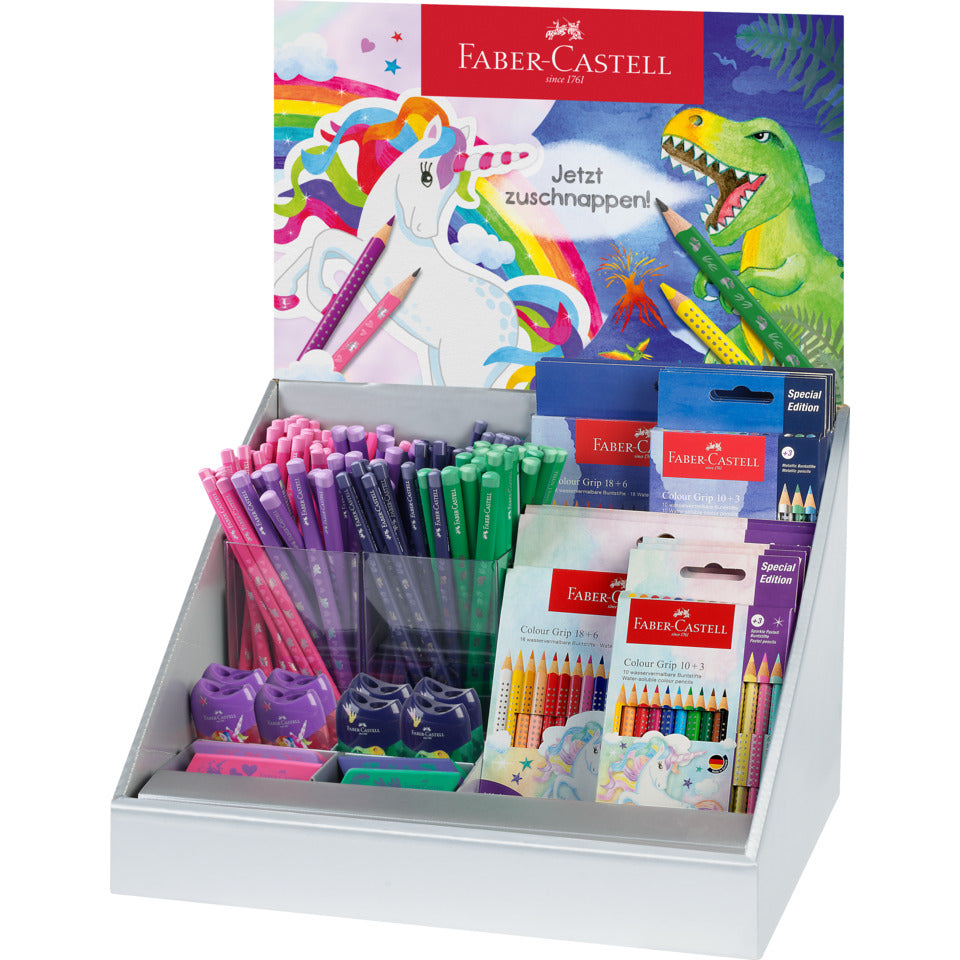 Thekendisplay Bleischreiben sortiert   Einhorn&Dino FABER CASTELL 111560 FABER CASTELL 111560 Dino & Einhorn