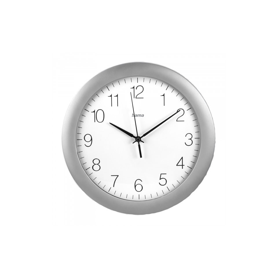 Wanduhr Funk Teneriffa Ø30cm, silber HAMA 185872